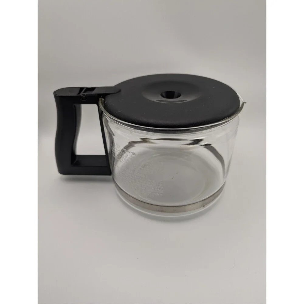 BUNN Glass Coffee Maker Carafe with Lid, Black Handle, Clear/Black